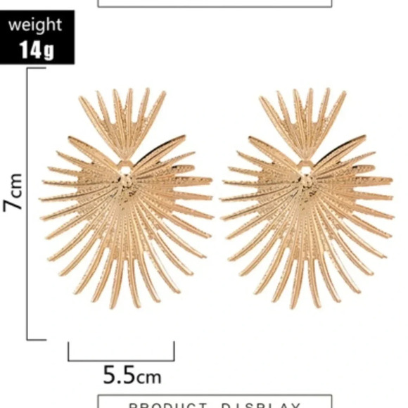 Fashion gold tone statement drop earrings New - Picture 5 of 5